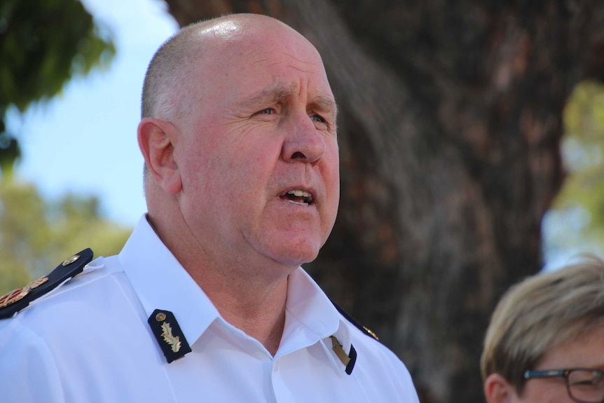 A close up shot of DFES Commissioner Darren Klemm.