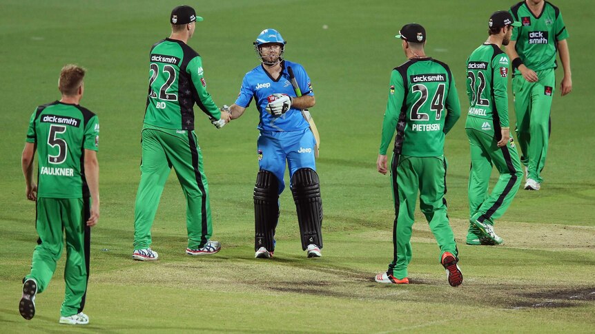 Ludeman shakes hands with Melbourne Stars