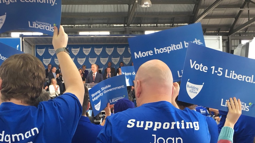 Liberal party members at the official campaign launch.