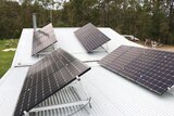 Solar panels on a roof.