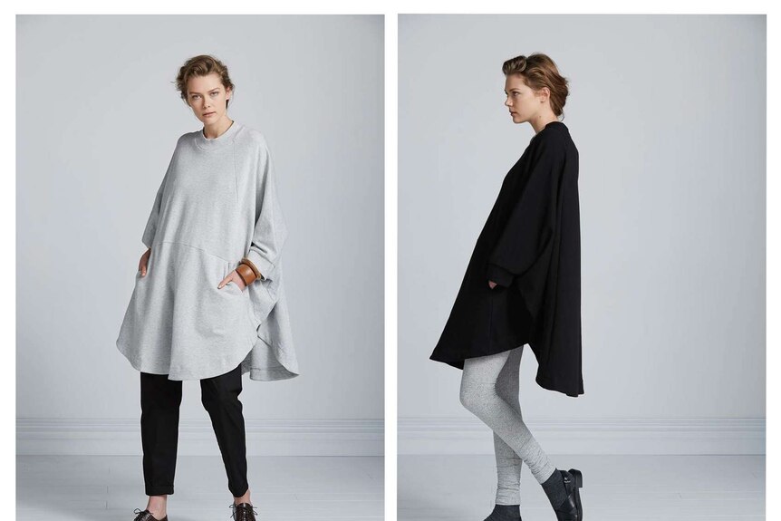A model wears clothes by NZ label Kowtow.