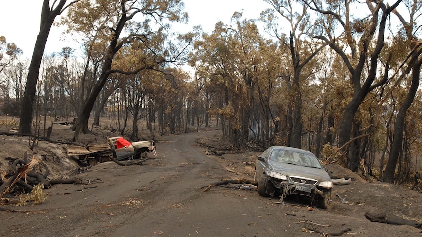 The aftermath of the fatal 2009 Churchill bushfire