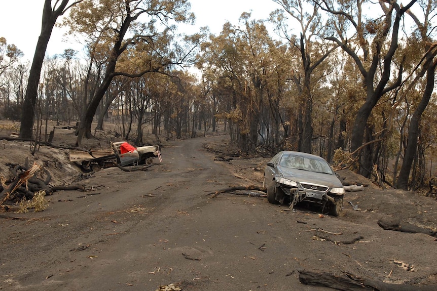 The aftermath of the fatal 2009 Churchill bushfire