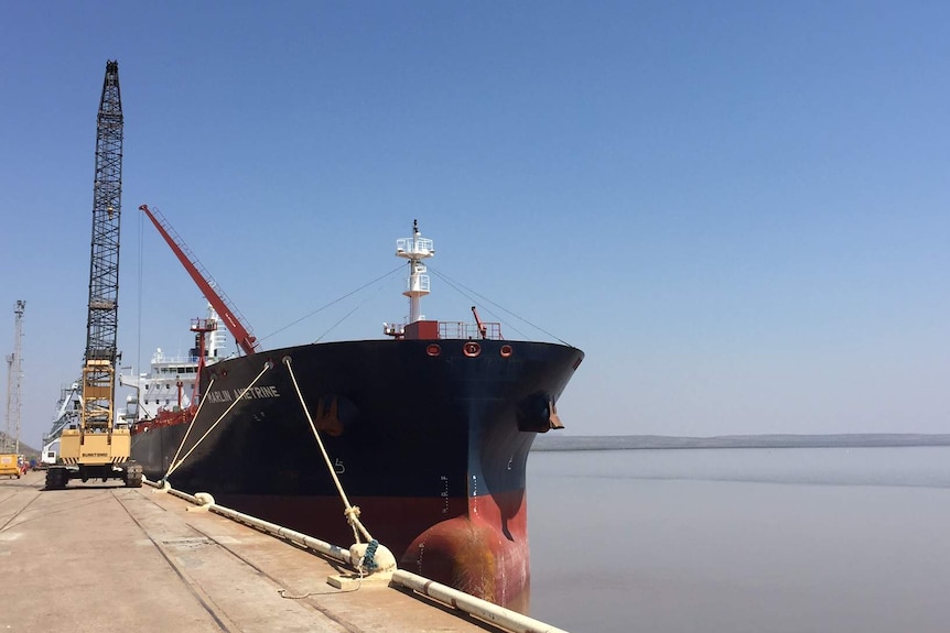 Oil tanker docked at Wyndham Port, WA