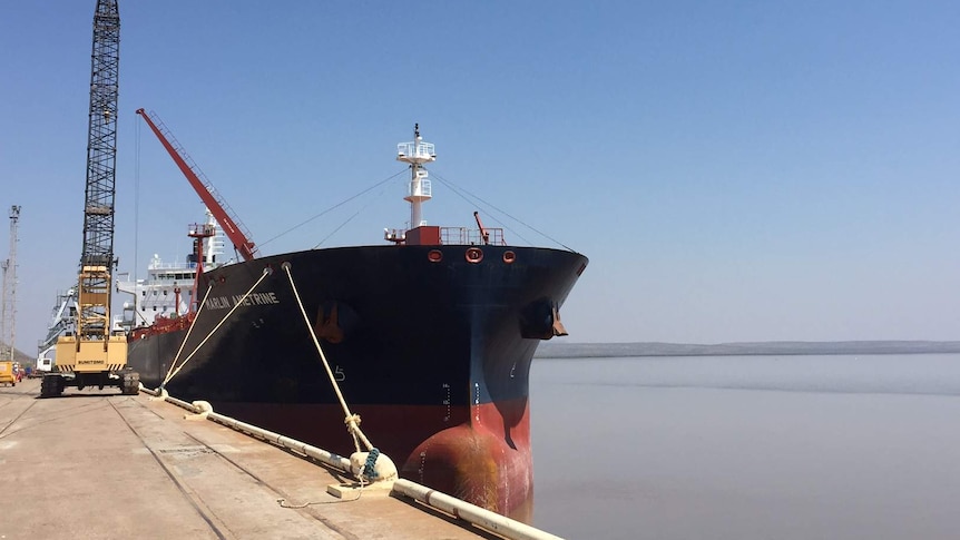 Oil tanker docked at Wyndham Port, WA