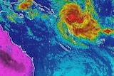 A satellite image of a tropical cyclone