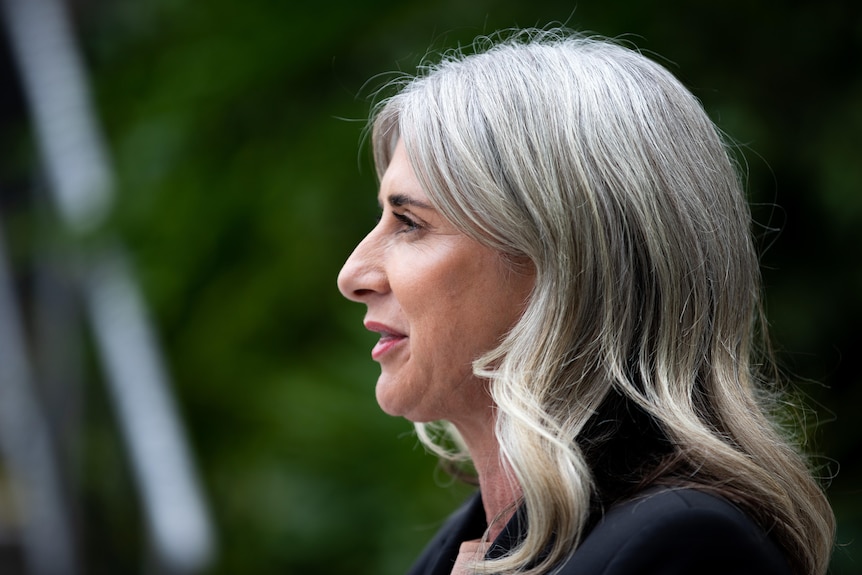 A side-on close-up shot of Property Council WA chief executive Sandra Brewer.