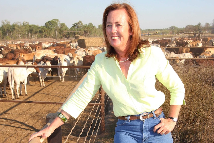 Tina MacFarlane in a cattle yard at Stylo station.