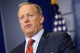 Sean Spicer speaks during a press briefing at the White House.