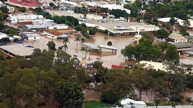 Floodwaters cover Moree in northern NSW.