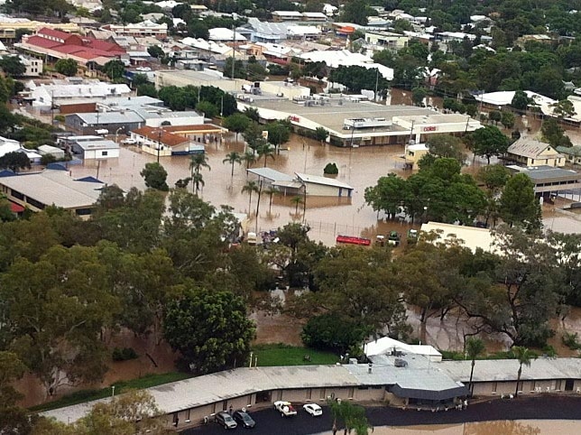 Floodwaters cover Moree in northern NSW.