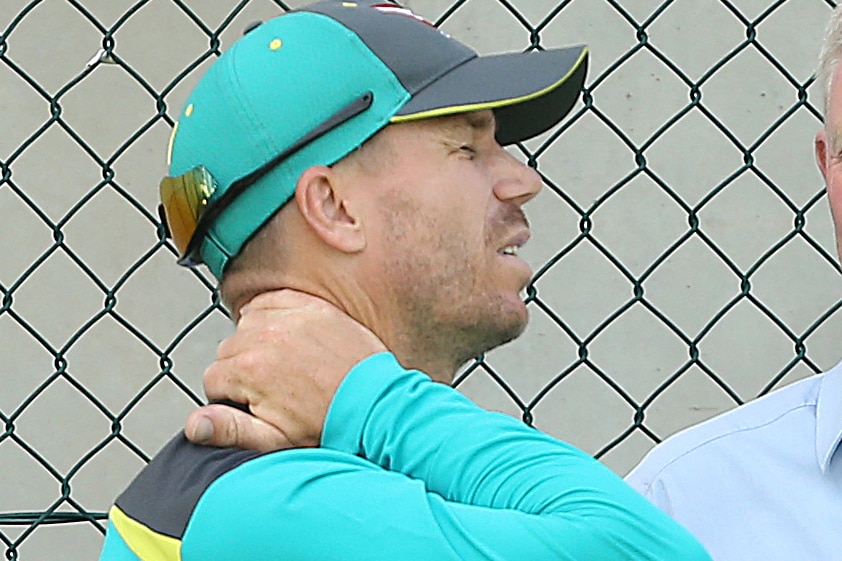 Australia opener David Warner injured his neck at training earlier this week.