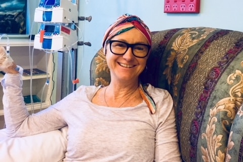 Meg Bracken receiving chemo treatment