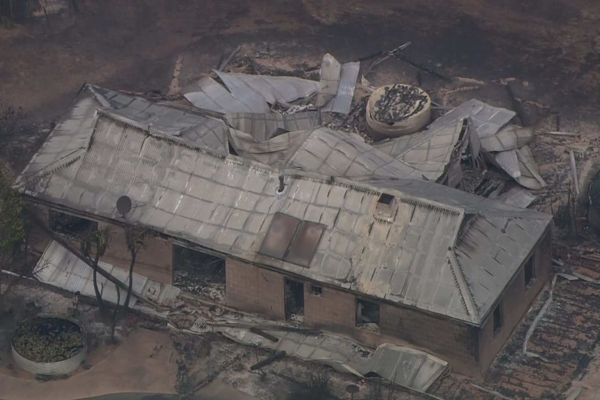 A house destroyed by fire