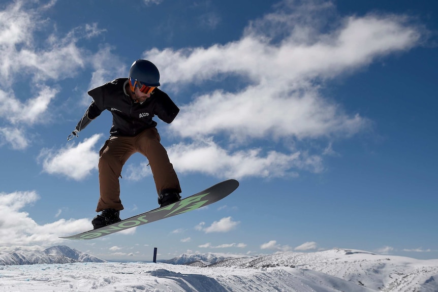 Sean Pollard on a snowboard