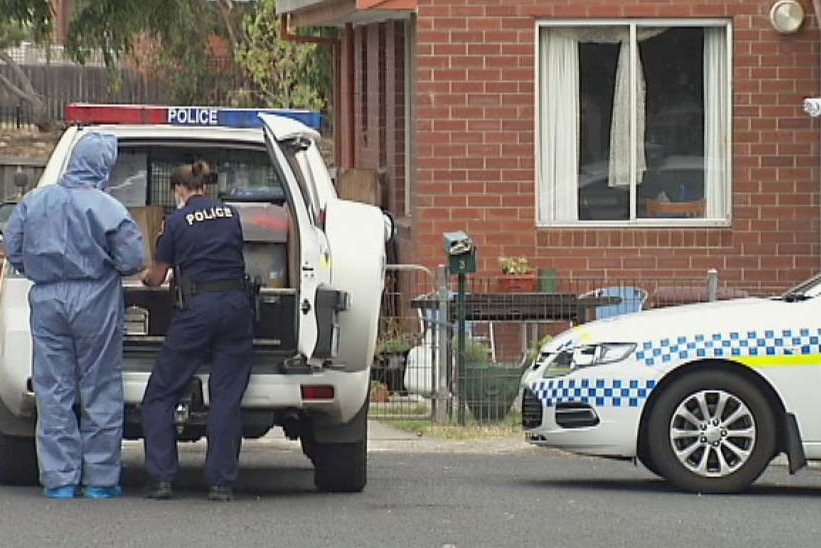 Forensic police outside a house on Sage Court, Bridgewater