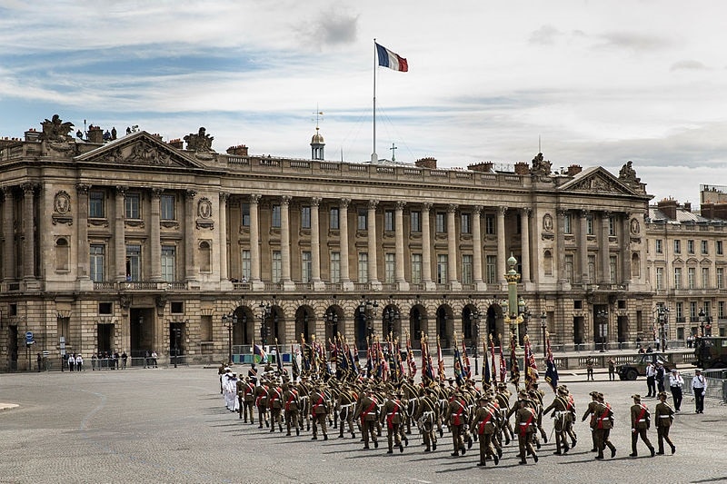 The Australian Army in formation in Paris