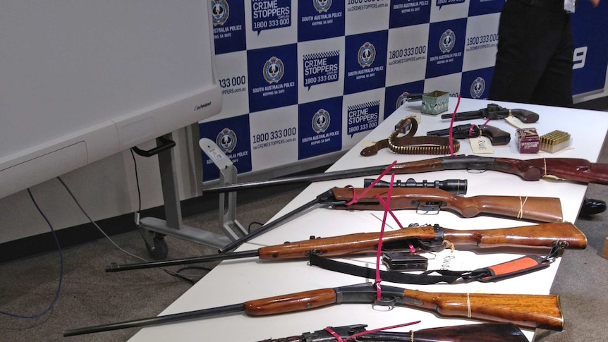 Nine weapons were seized by police