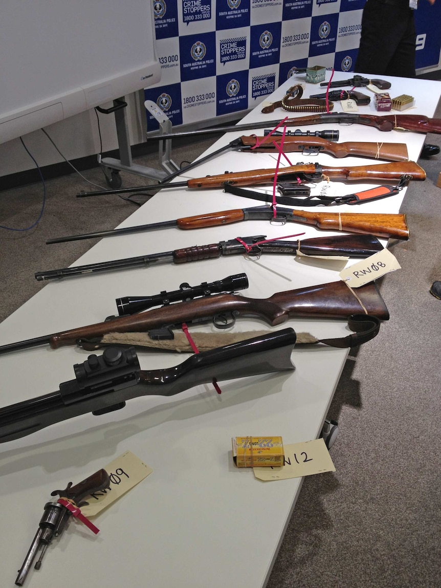 Nine weapons were seized by police