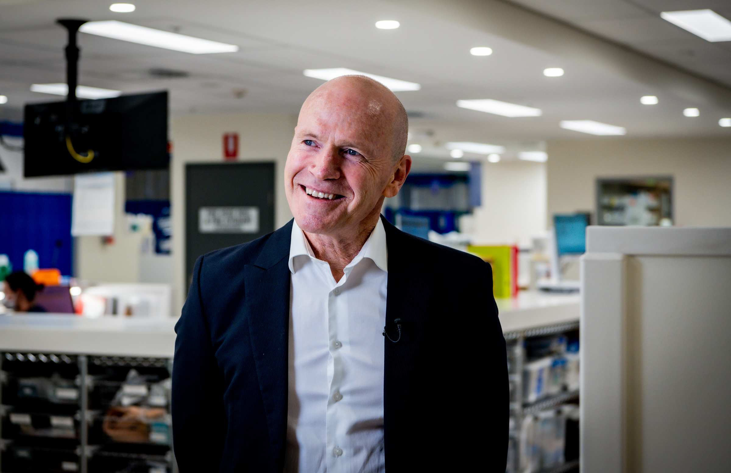An older man in an emergency department.