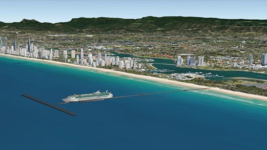 Artist's impression of proposed Gold Coast cruise ship terminal.