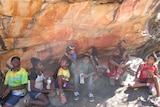 Kalumburu school children at rock art site