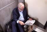 Jeremy Corbyn records a video on the floor of the 11:11 Virgin Trains service from London to Newcastle.