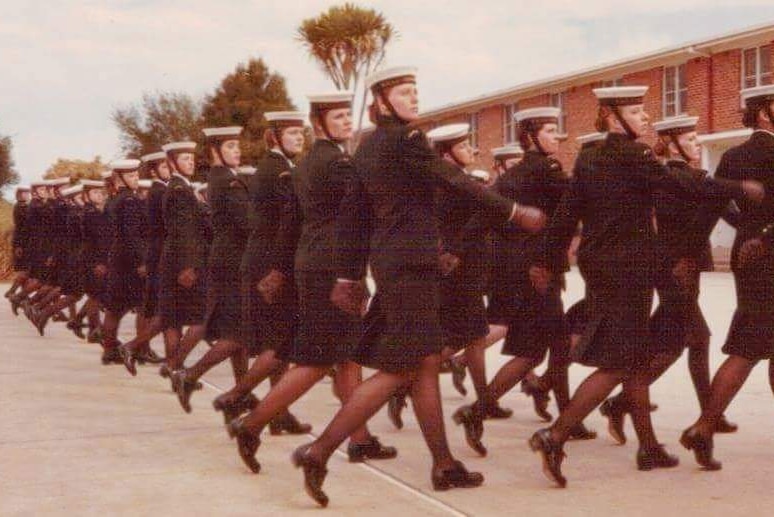 Navy women march in 1984