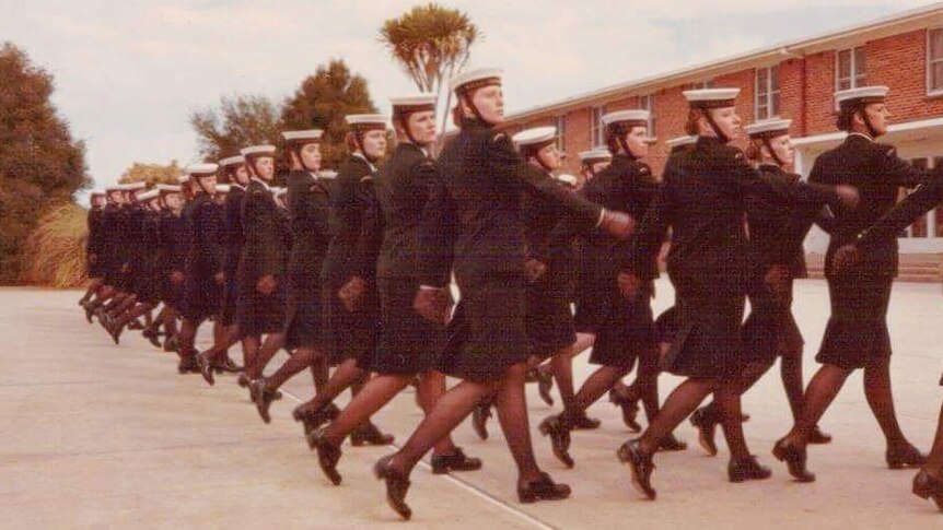 Navy women march in 1984