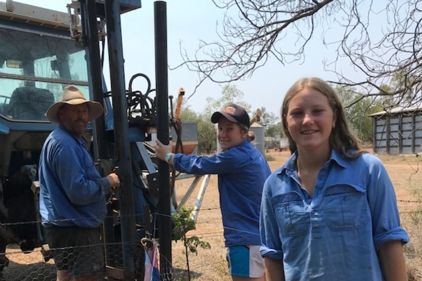 The Hann family at work on the farm.