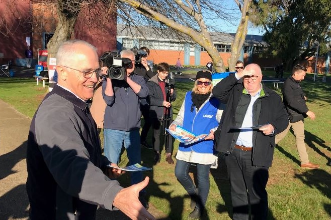 Malcolm Turnbull and Brett Whiteley in Braddon.