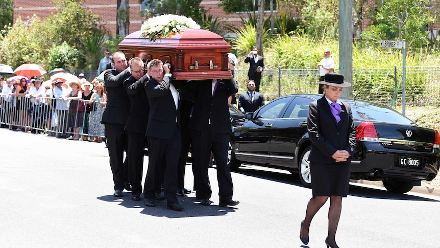 Coffin arrives before funeral