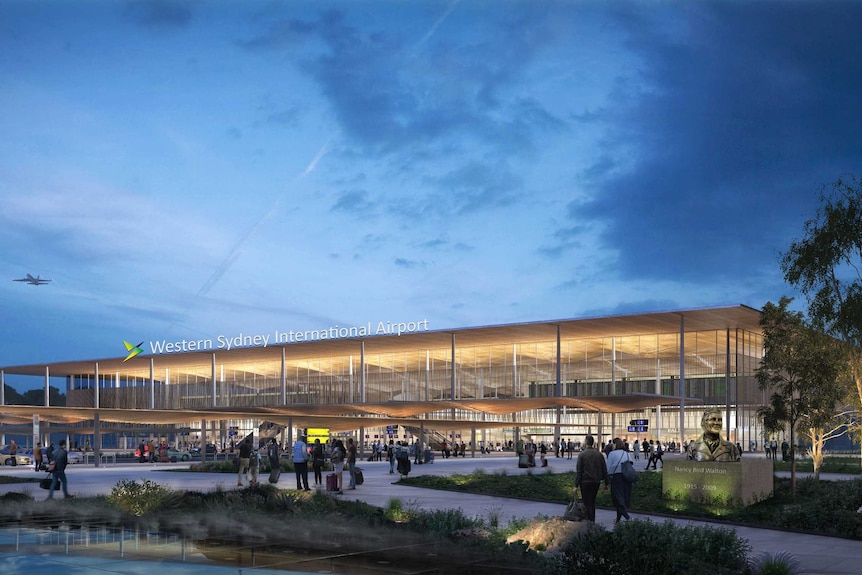 An artist's impression of the front of Western Sydney Airport