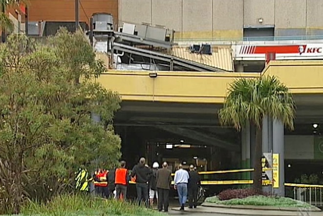 Westfield car park roof collapses
