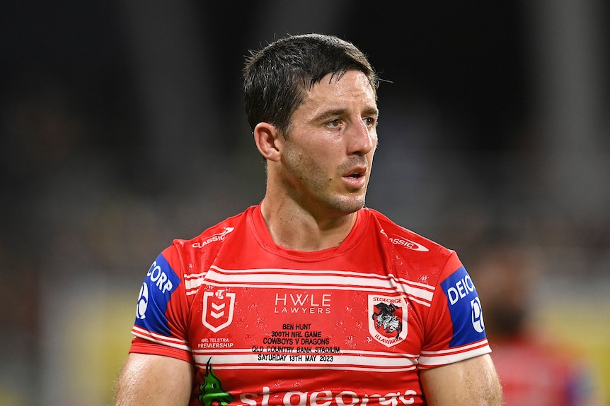 Ben Hunt looks to one side