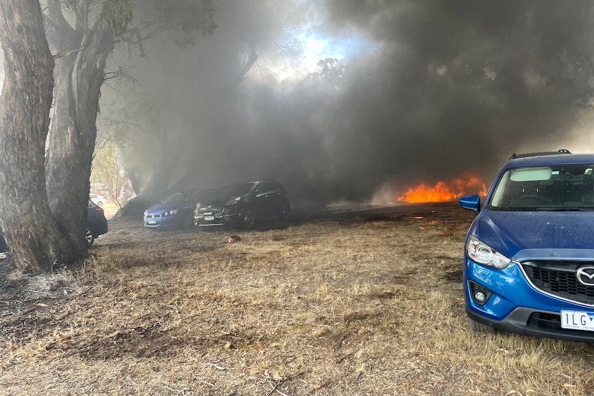 A fire in a carpark