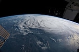 Hurricane Harvey is pictured off the coast of Texas, US from aboard the International Space Station