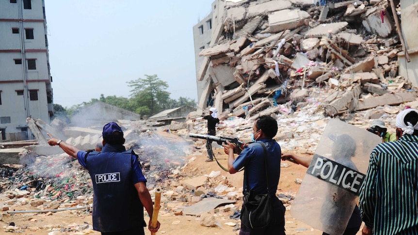 Bangladeshi police fire tear gas