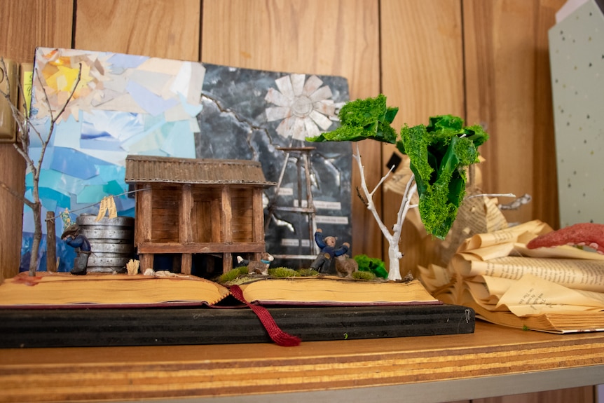 A miniature handmade rural scene.