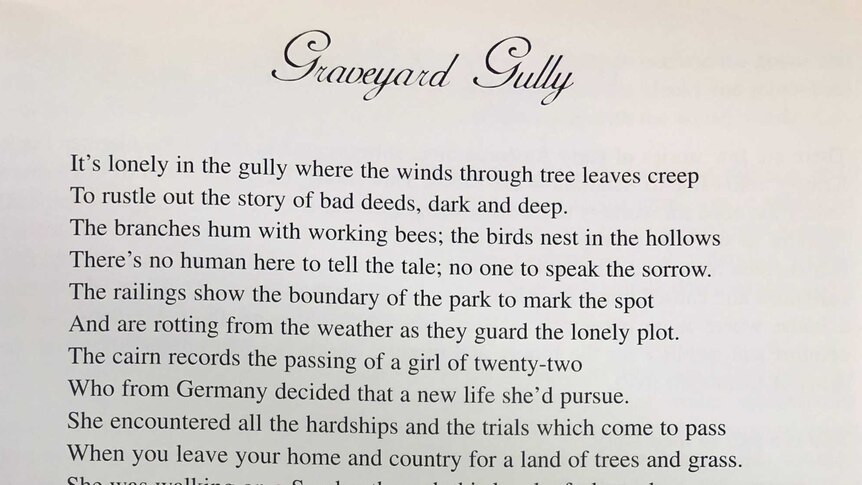 A poem taken from  "A life cut short: the story of Anna Katherina Krieger and the early days of the Krieger family in Gayndah.