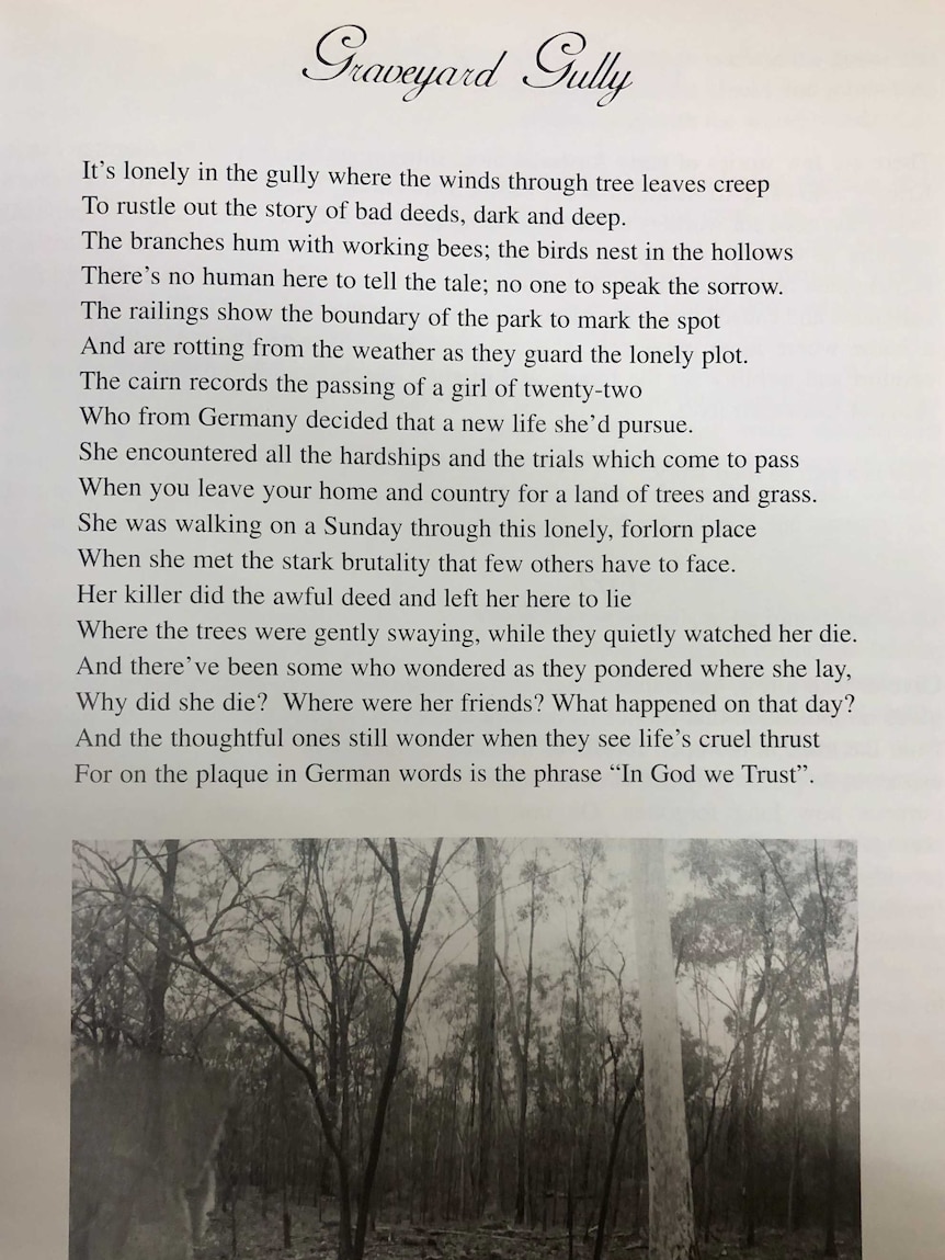 A poem taken from  "A life cut short: the story of Anna Katherina Krieger and the early days of the Krieger family in Gayndah.