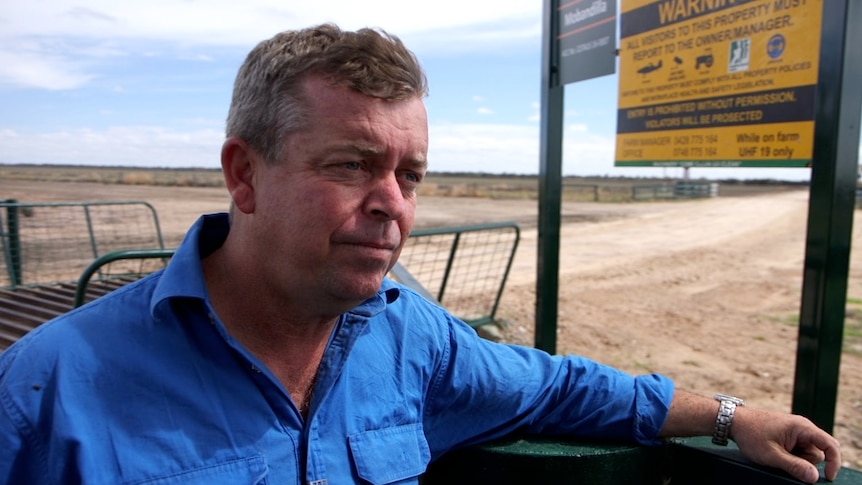 Neighbour Chris Lamey outside a Norman Farming property