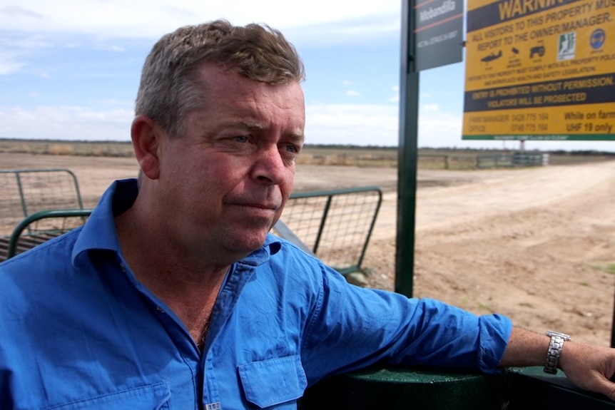 Neighbour Chris Lamey outside a Norman Farming property