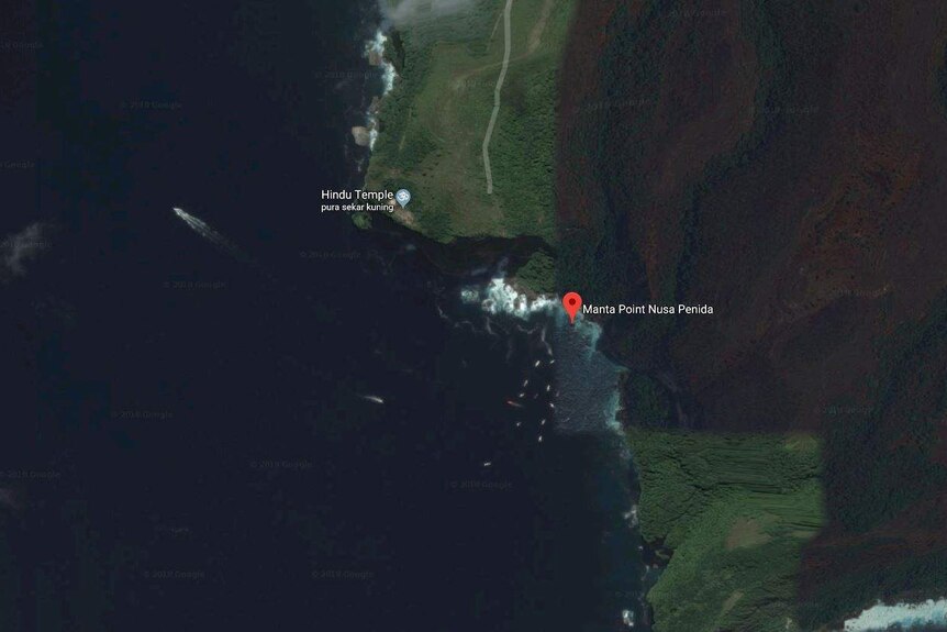A satellite photo shows dive spot