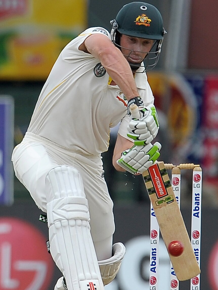 Shaun Marsh playing a front foot drive in Test match