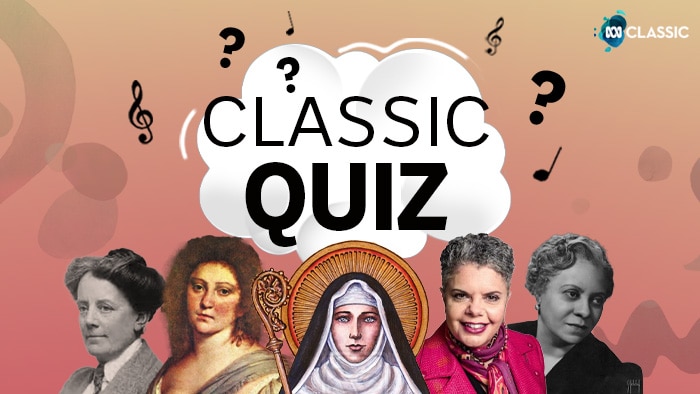 "Classic Quiz" with the faces of a number of female composers.