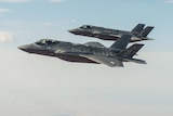 Two Joint Strike Fighter F-35A aircraft pictured in flight.