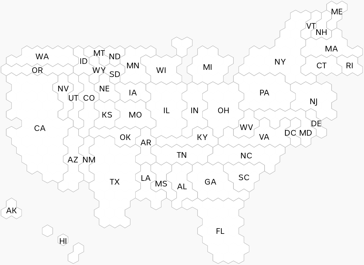 Graphic showing an allocation of electoral college votes