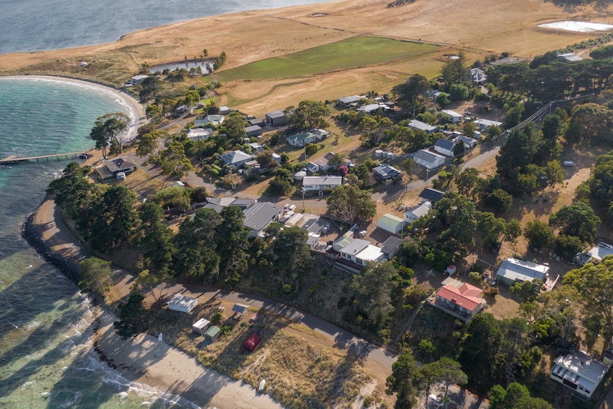 Aerial image of a coastal community.