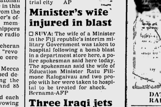 An article on one of the bombing incidents, taken from the New Straits Times in October 19, 1987.